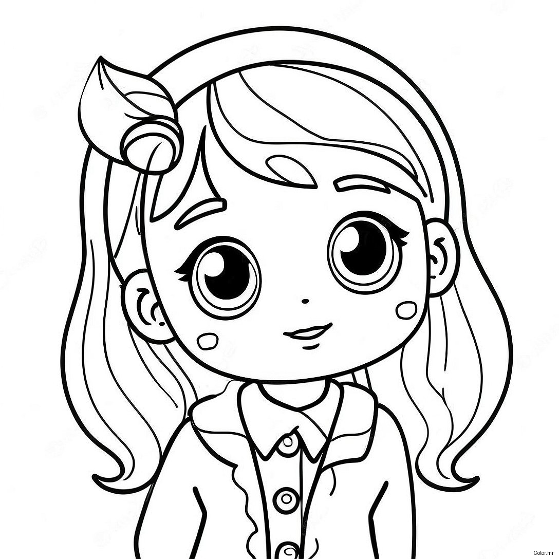 Cute Anime Girl With Big Eyes Coloring Page 46704 38884