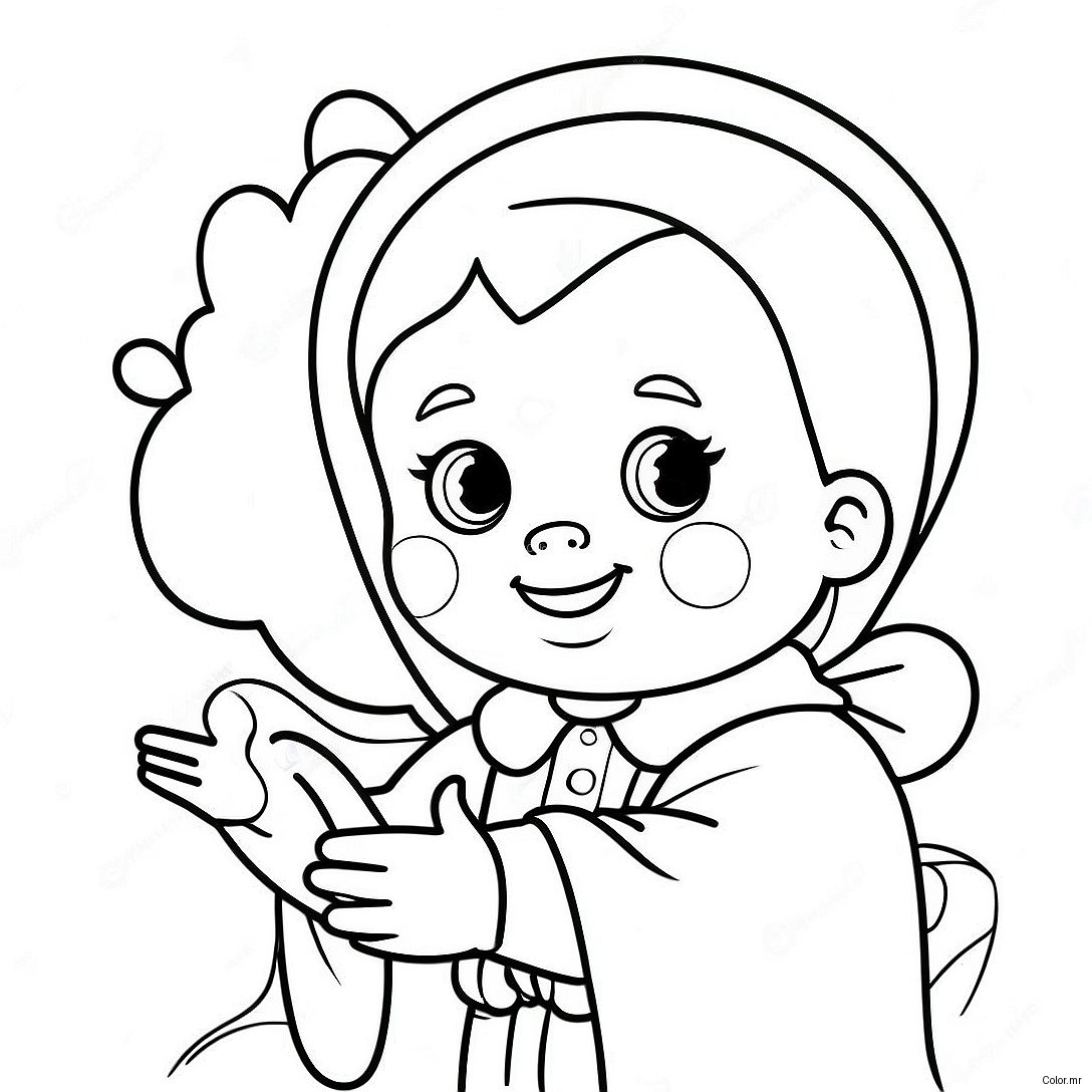 Cute Baby In White Gown Baptism Coloring Page 9577 7815