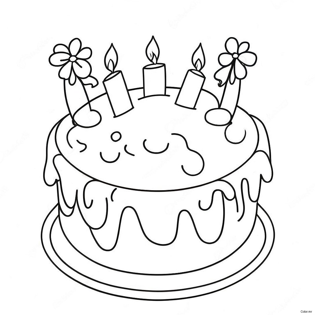 Cute Birthday Cake For Sister Coloring Page 39318 32645