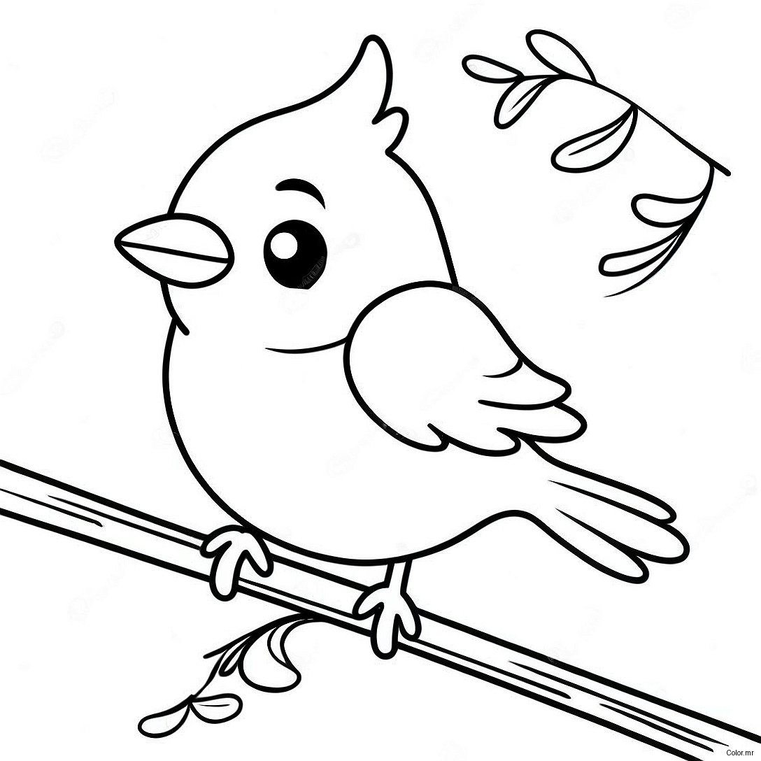 Cute Bluebird Sitting On A Branch Coloring Page 47234 39306