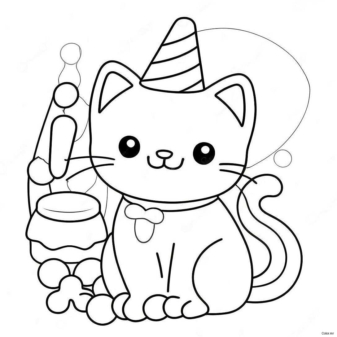 Cute Candy Cat In A Sweet Shop Coloring Page 54532 45396