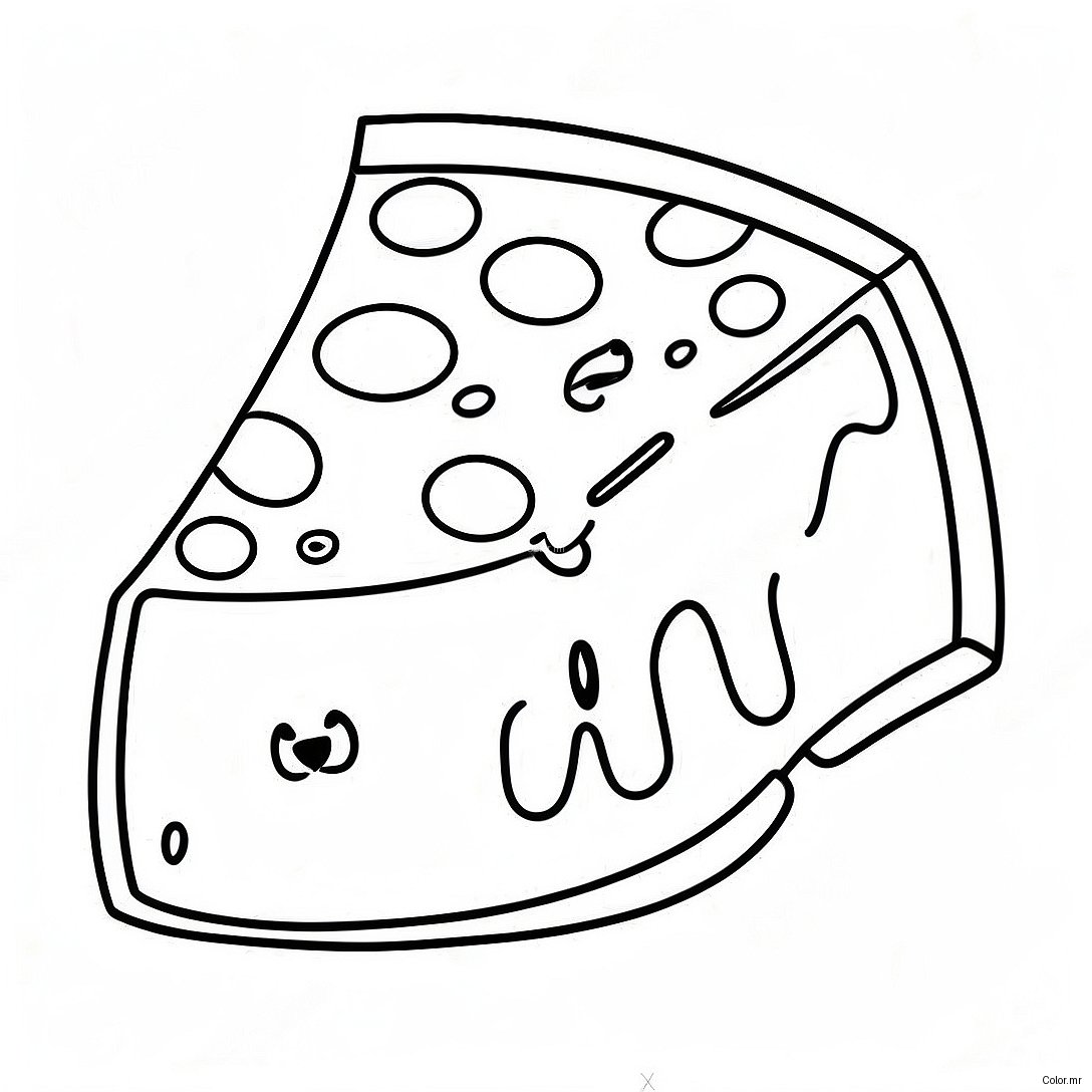 Cute Cartoon Cheese Slice Coloring Page 20632 19132