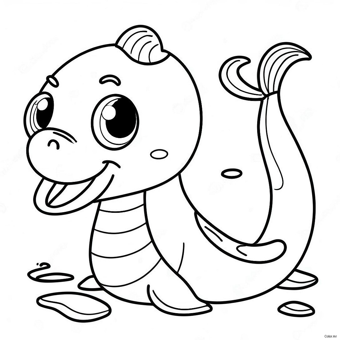 Cute Cartoon Eel Coloring Page 55112 45850