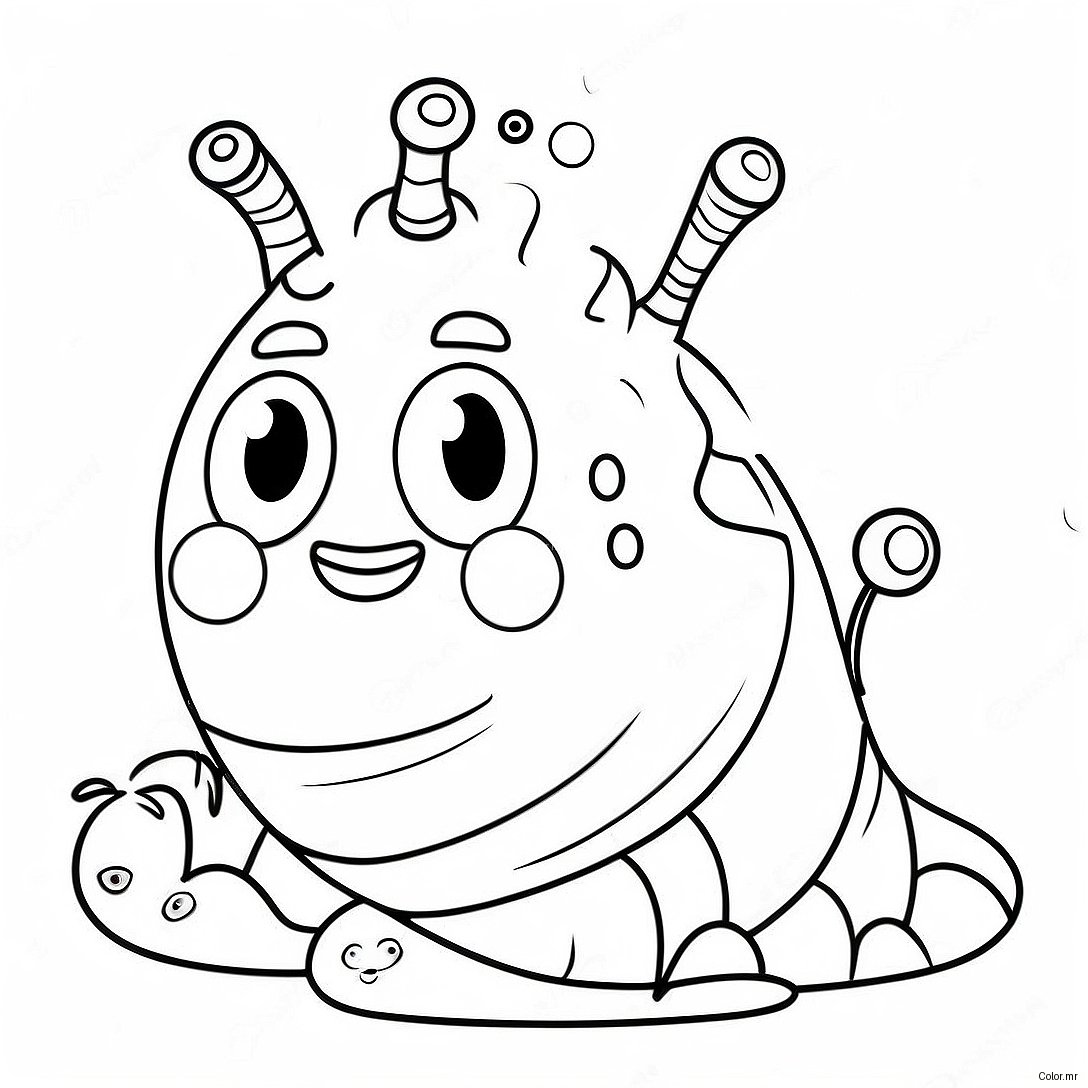 Cute Cartoon Larva Coloring Page 32461 16857