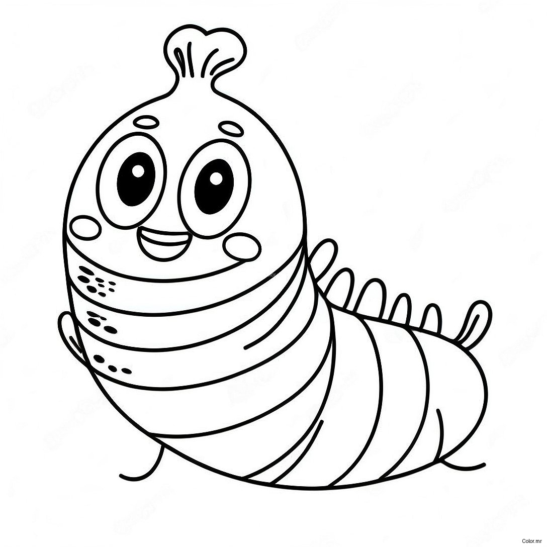 Cute Cartoon Larva Coloring Page 32461 16858