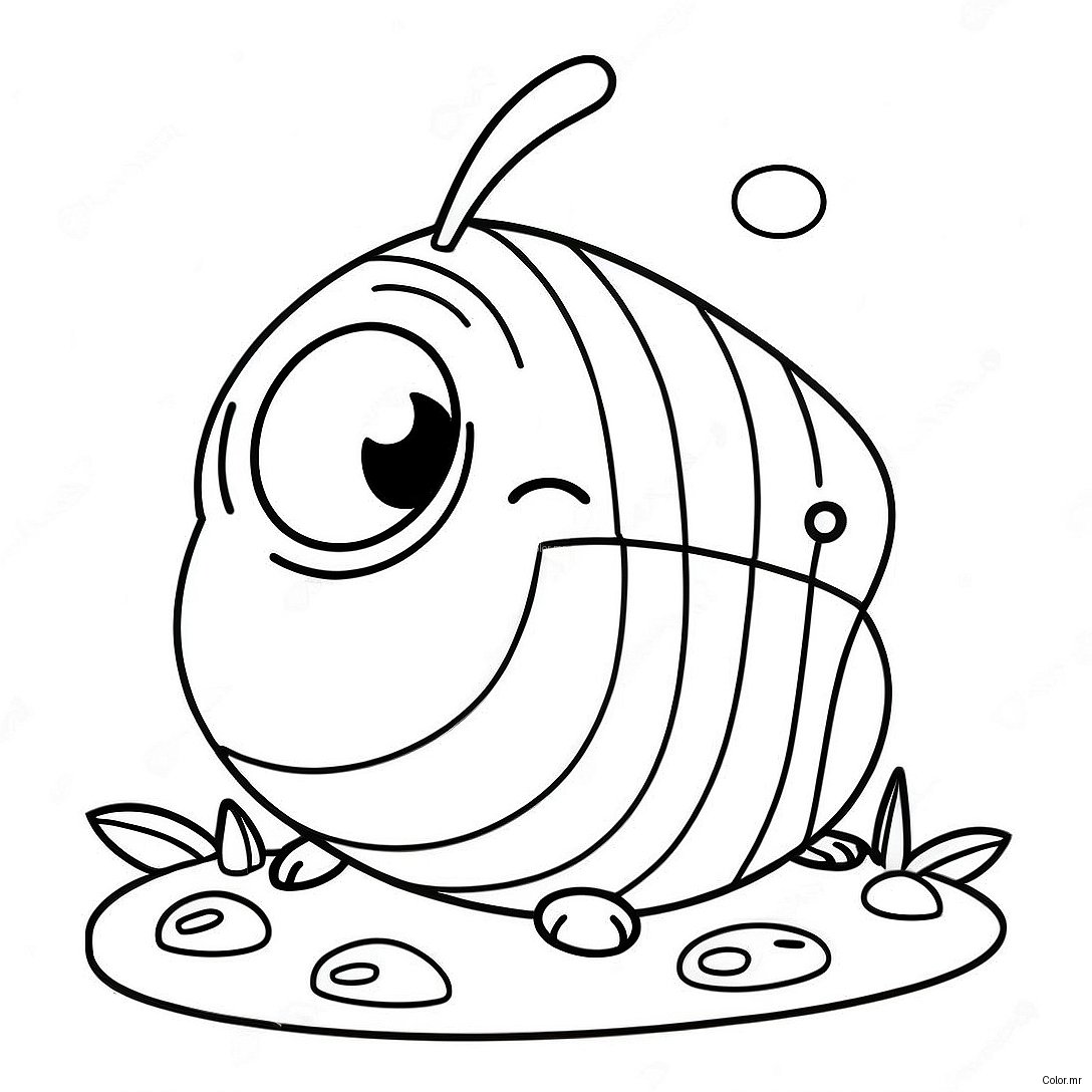 Cute Cartoon Larva Coloring Page 32461 16859
