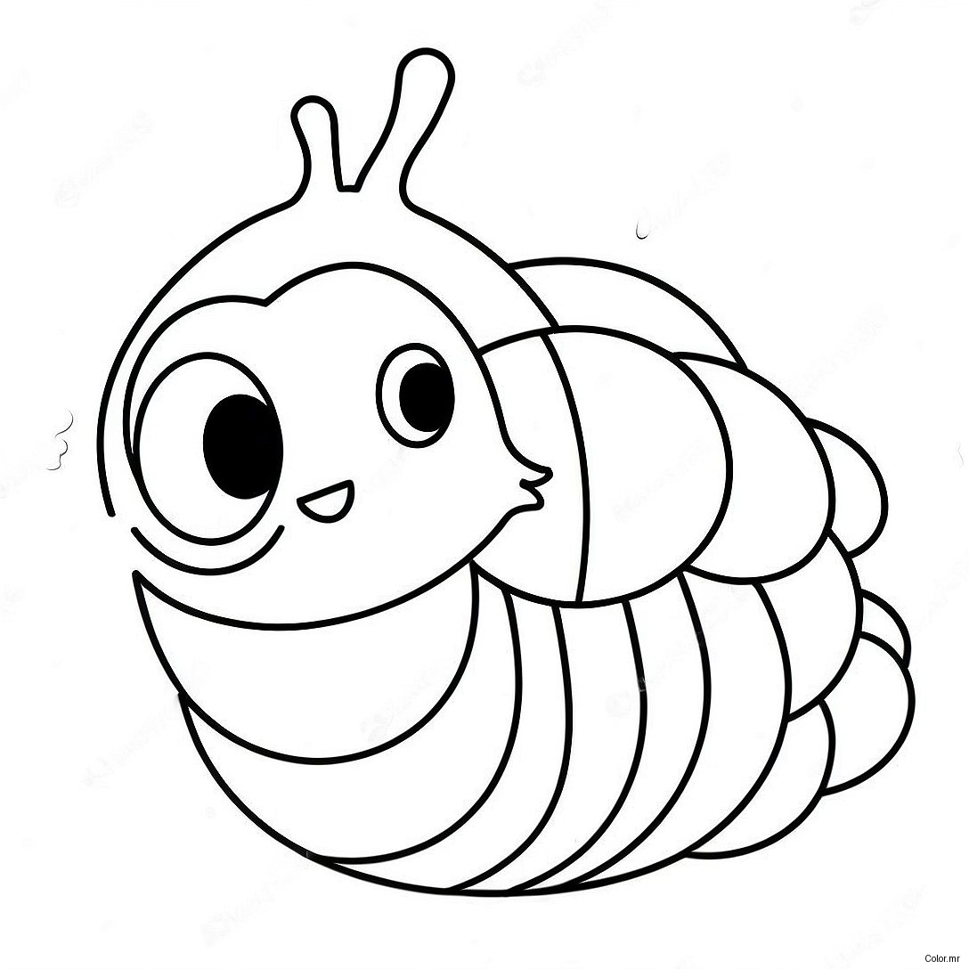 Cute Cartoon Larva Coloring Page 32461 16860