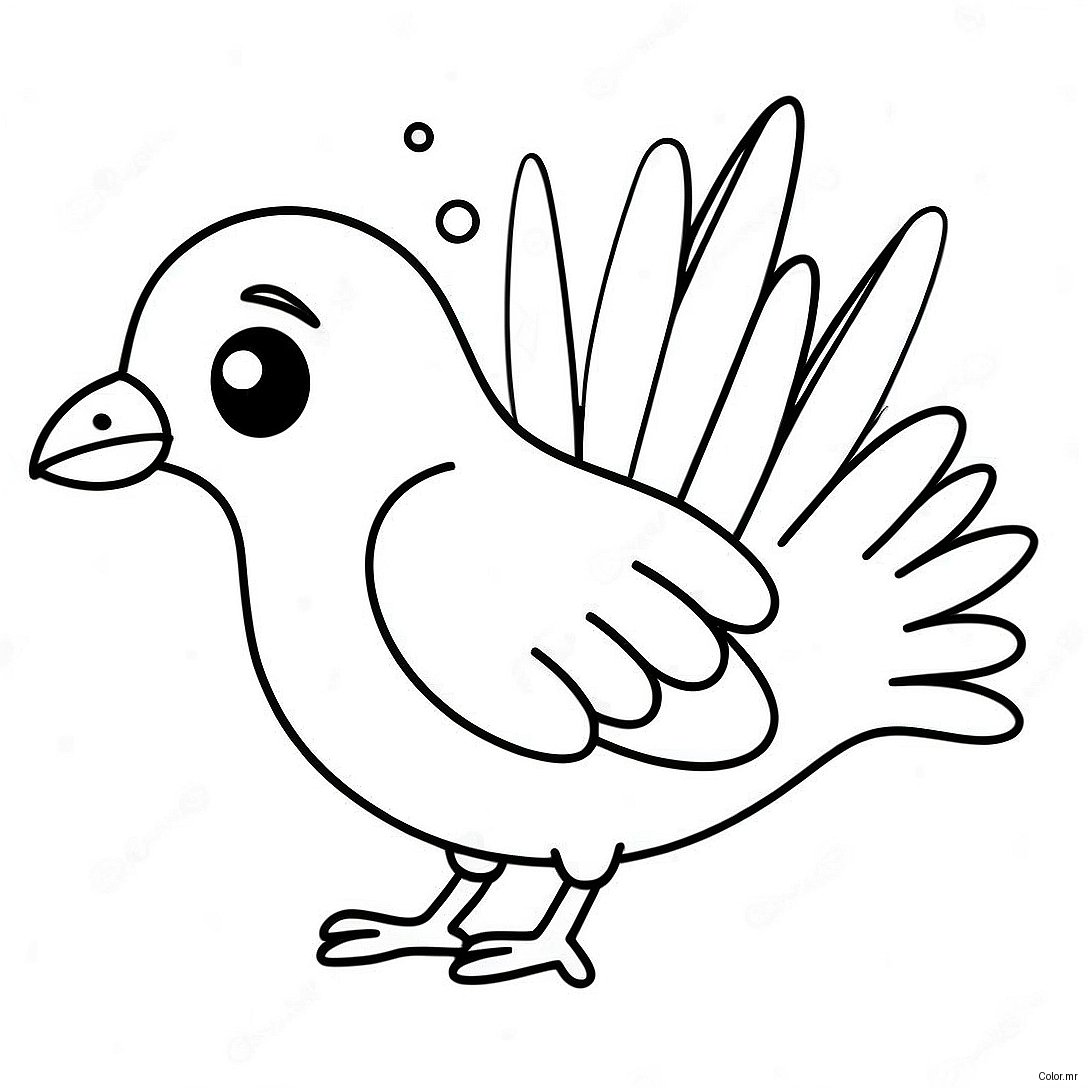 Cute Cartoon Pigeon Coloring Page 39908 33111