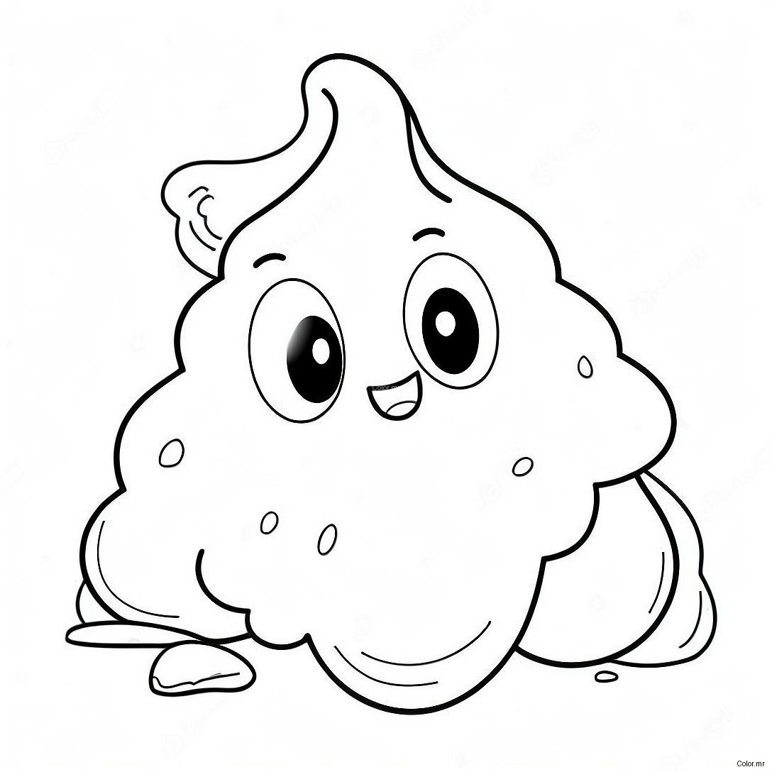 Cute Cartoon Poop Character Coloring Page 3460 2815