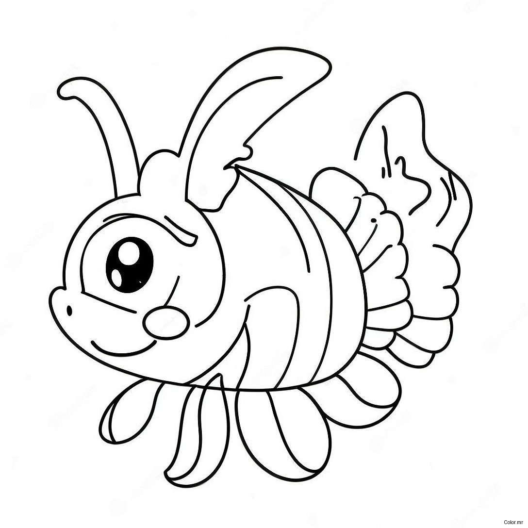 Cute Cartoon Shrimp Coloring Page 44213 36770