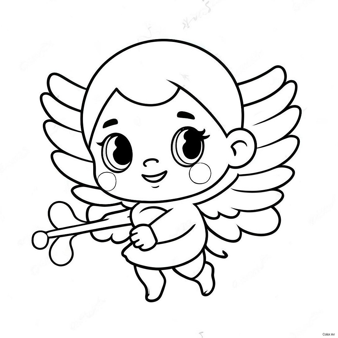 Cute Cupid With Heart Arrows Coloring Page 12418 10336