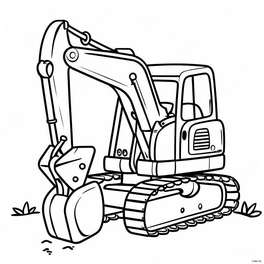 Cute Excavator With A Big Smile Coloring Page 5213 4184
