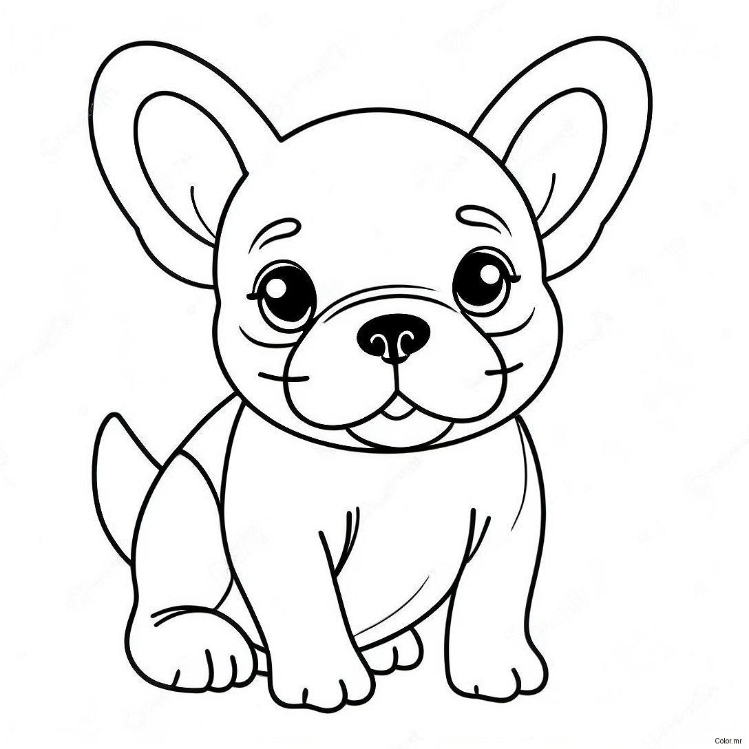 Cute French Bulldog Puppy Coloring Page 1662 1329