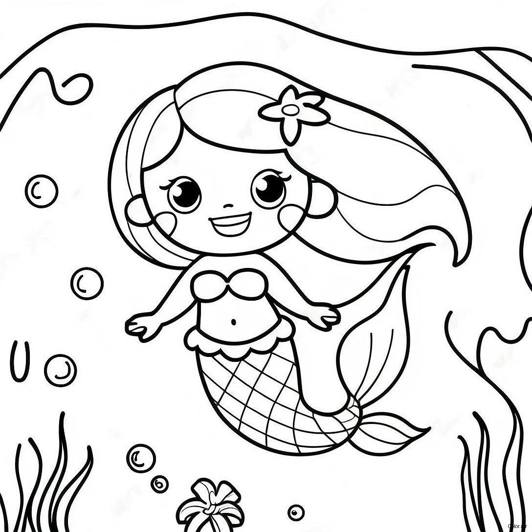 Cute Lol Mermaid Underwater Scene Coloring Page 33803 17910