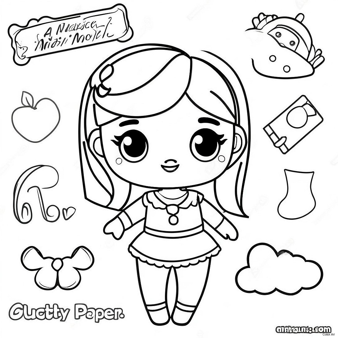 Cute Marisole Monday Paper Doll Coloring Page 51015 42502