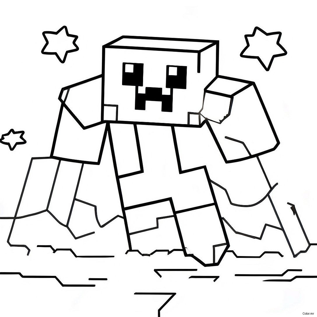 Cute Minecraft Ghast Floating In The Sky Coloring Page 60487 50182