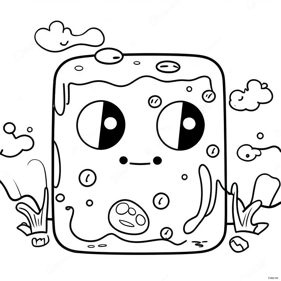 Cute Minecraft Slime With Big Eyes Coloring Page 51625 42989