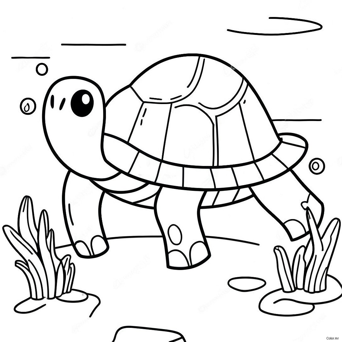Cute Minecraft Turtle Swimming Coloring Page 56392 46883