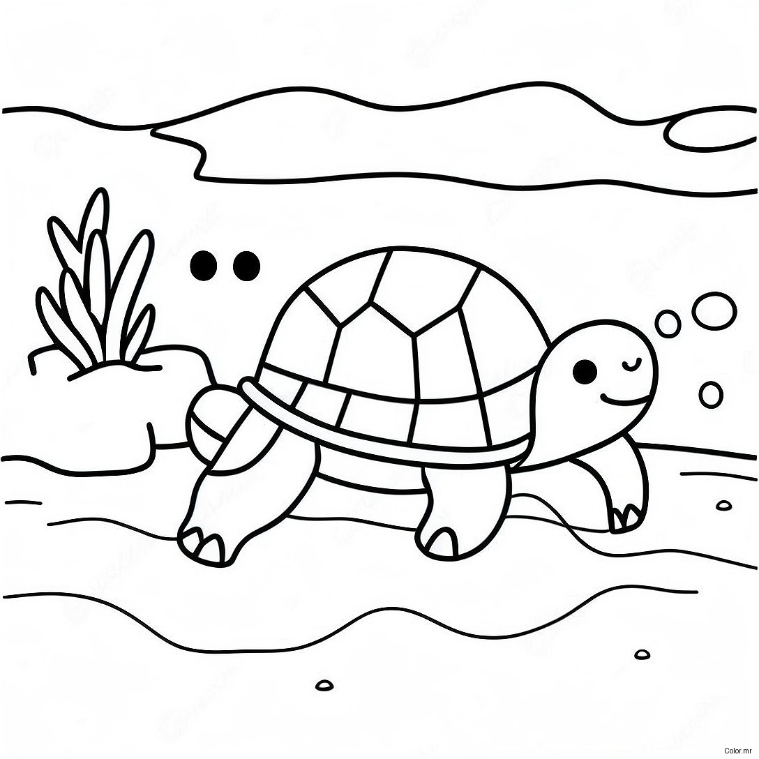 Cute Minecraft Turtle Swimming Coloring Page 56392 46884