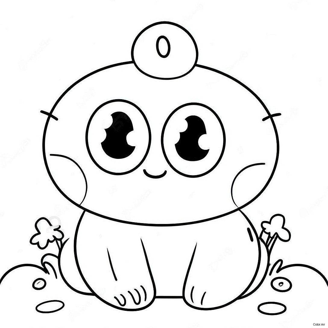 Cute Number 8 With Cartoon Eyes Coloring Page 23354 21423