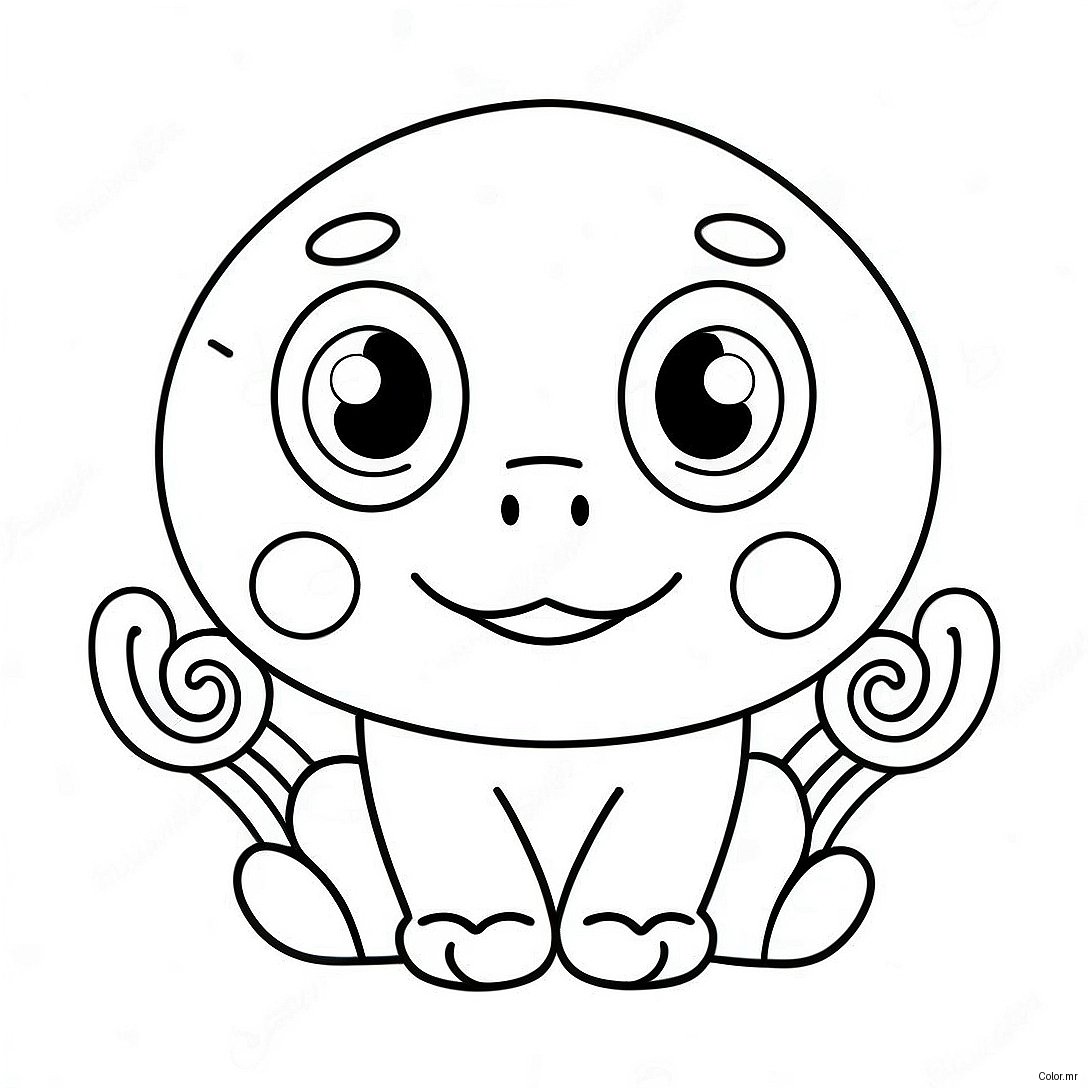 Cute Number 8 With Cartoon Eyes Coloring Page 23354 21424