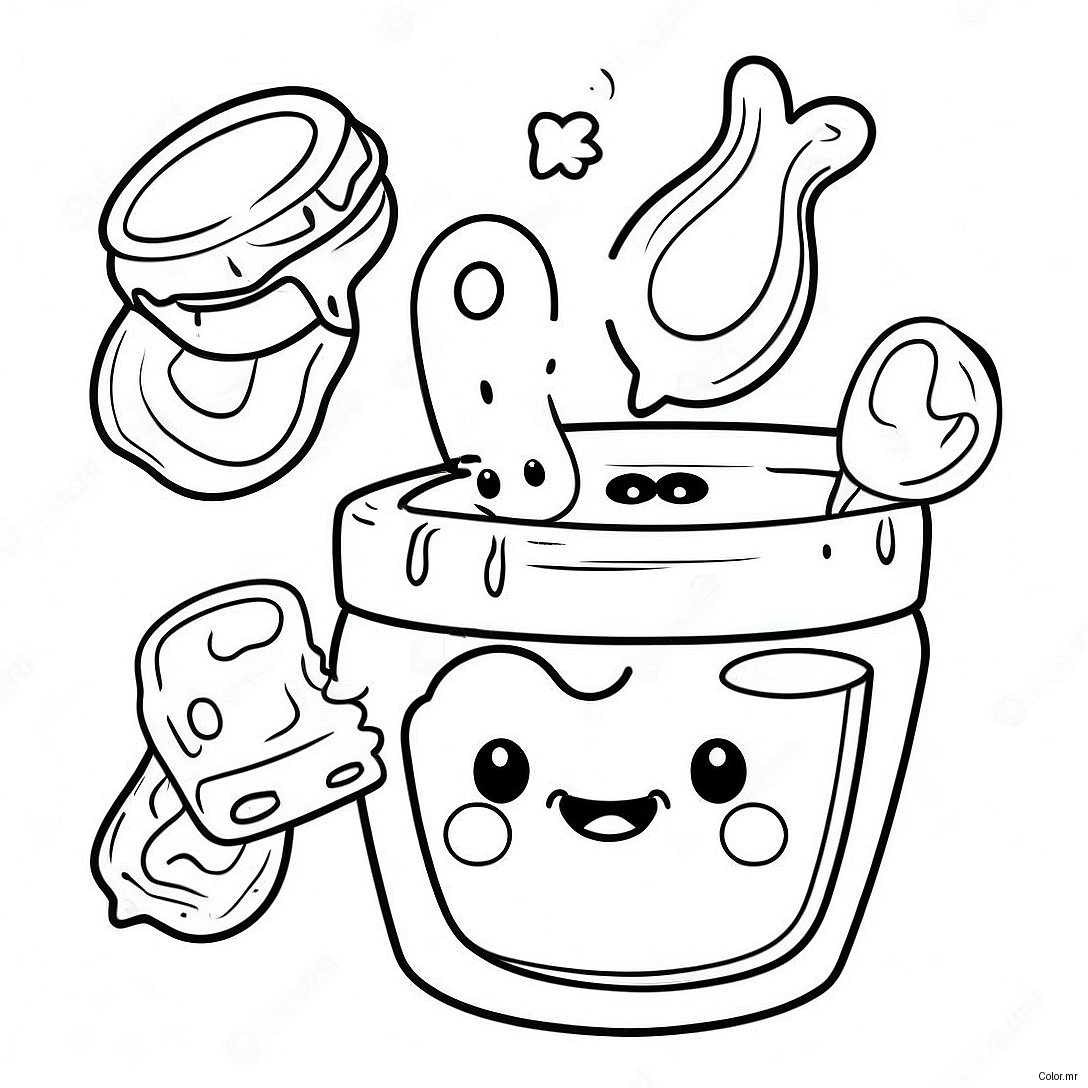Cute Peanut Butter And Jelly Characters Coloring Page 46394 38638