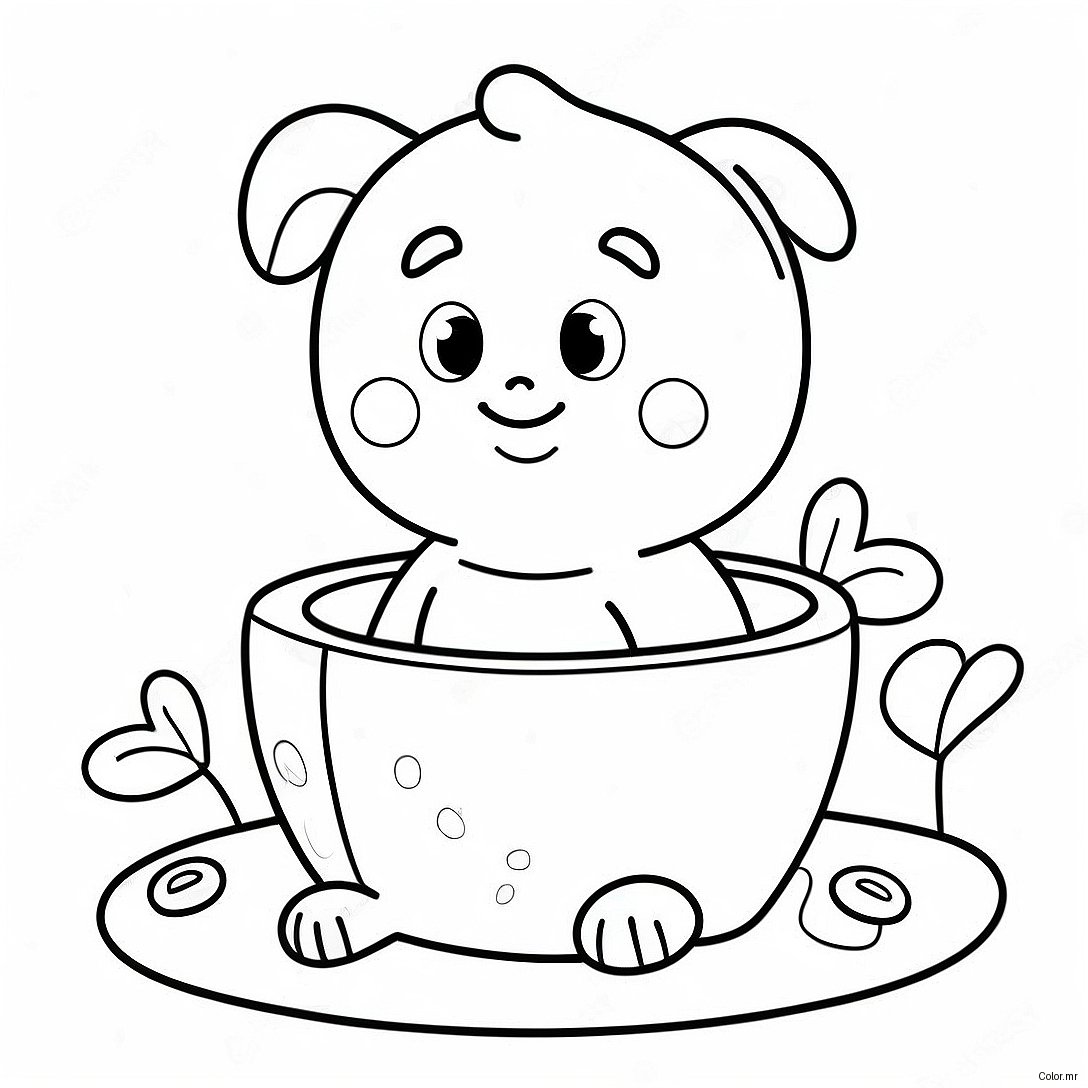 Cute Potty Training Characters Coloring Page 18516 15507