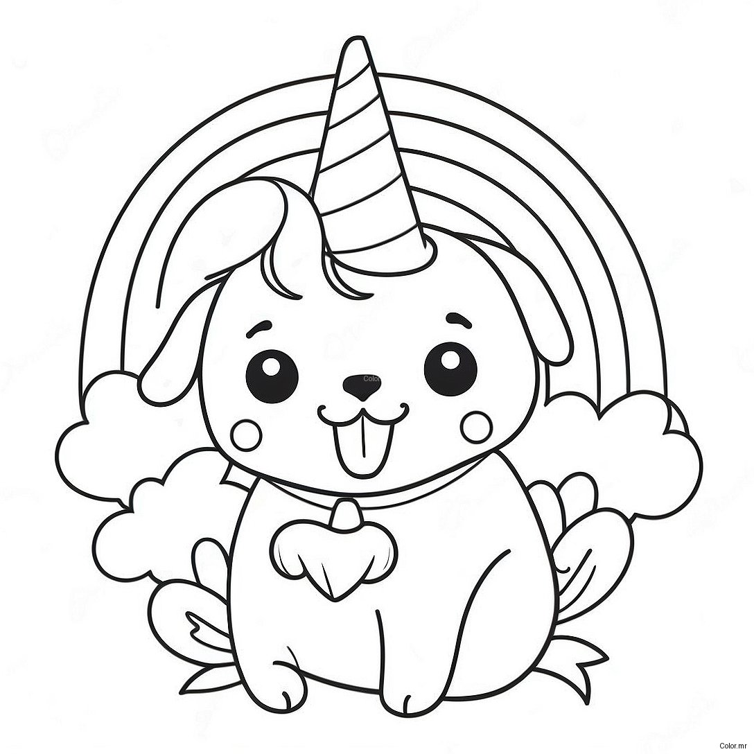 Cute Puppycorn With Rainbow Mane Coloring Page 20282 18850
