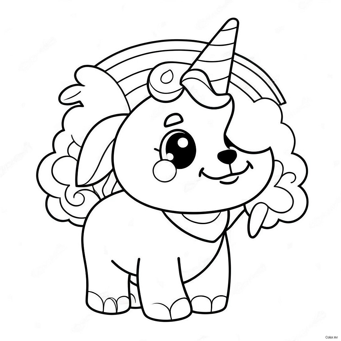 Cute Puppycorn With Rainbow Mane Coloring Page 20282 18852
