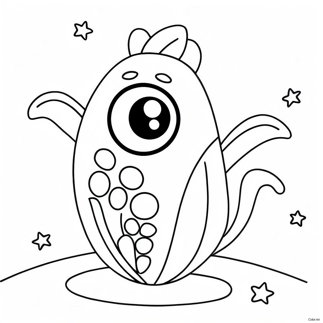 Cute Rainbow Corn With Sparkling Eyes Coloring Page 26127 23974