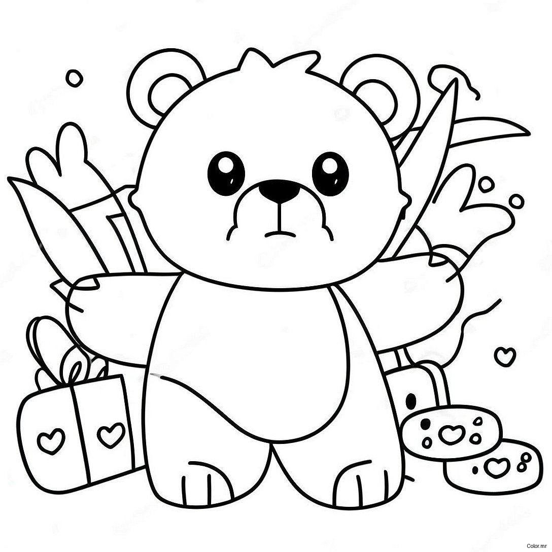 Cute Roblox Bear Playing With Friends Coloring Page 57344 47694