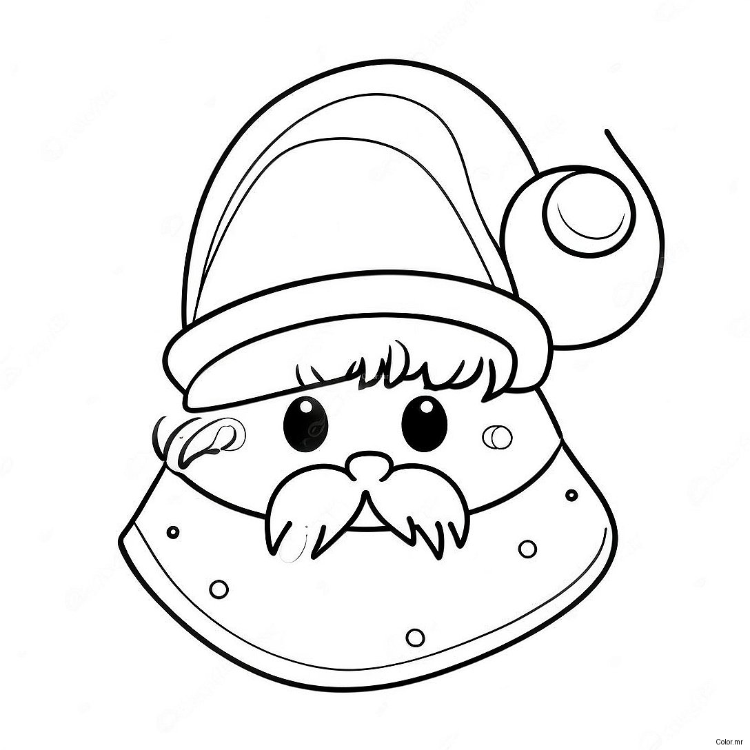 Cute Santa Hat With Bells Coloring Page 47965 39880