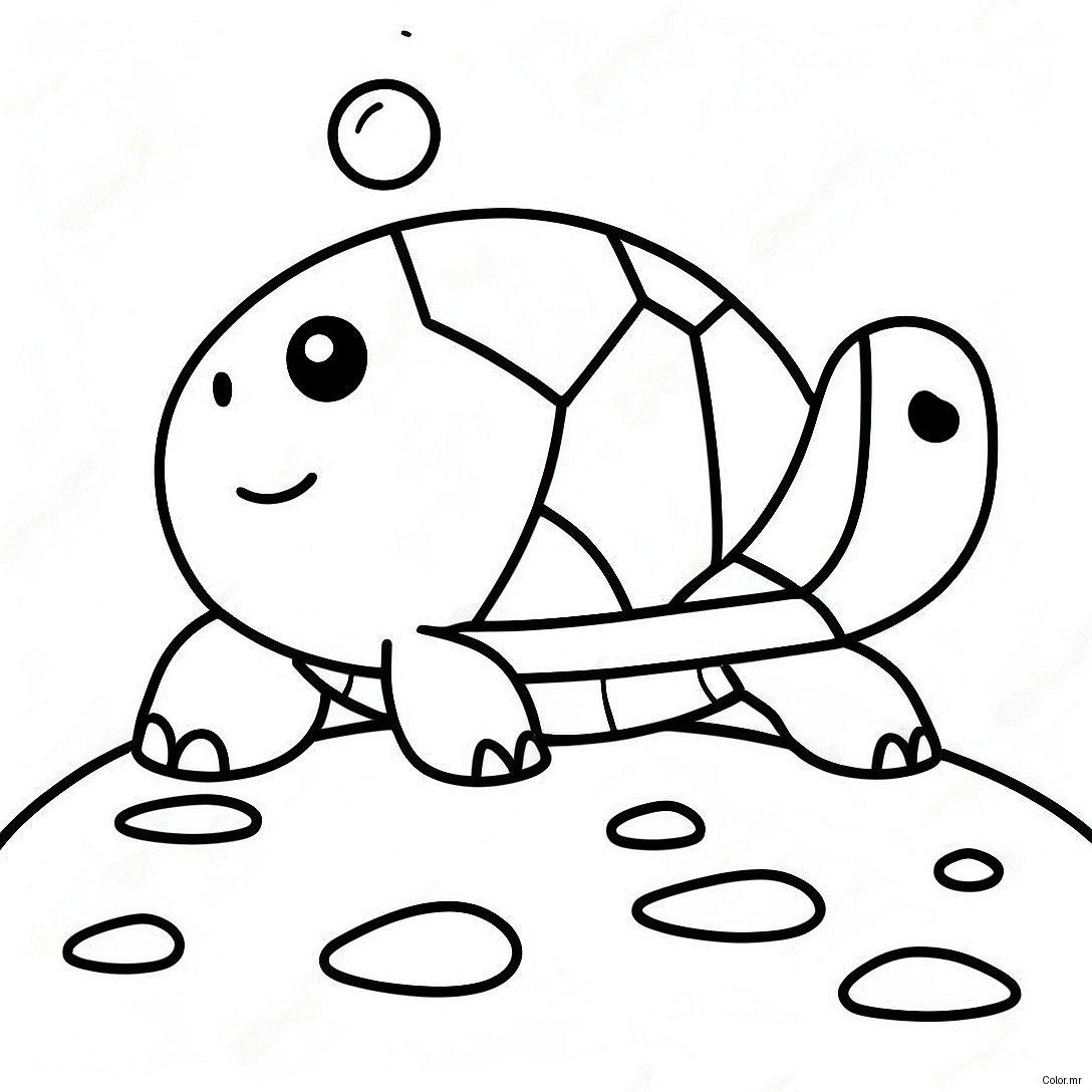 Cute Snapping Turtle Swimming Coloring Page 65831 54379