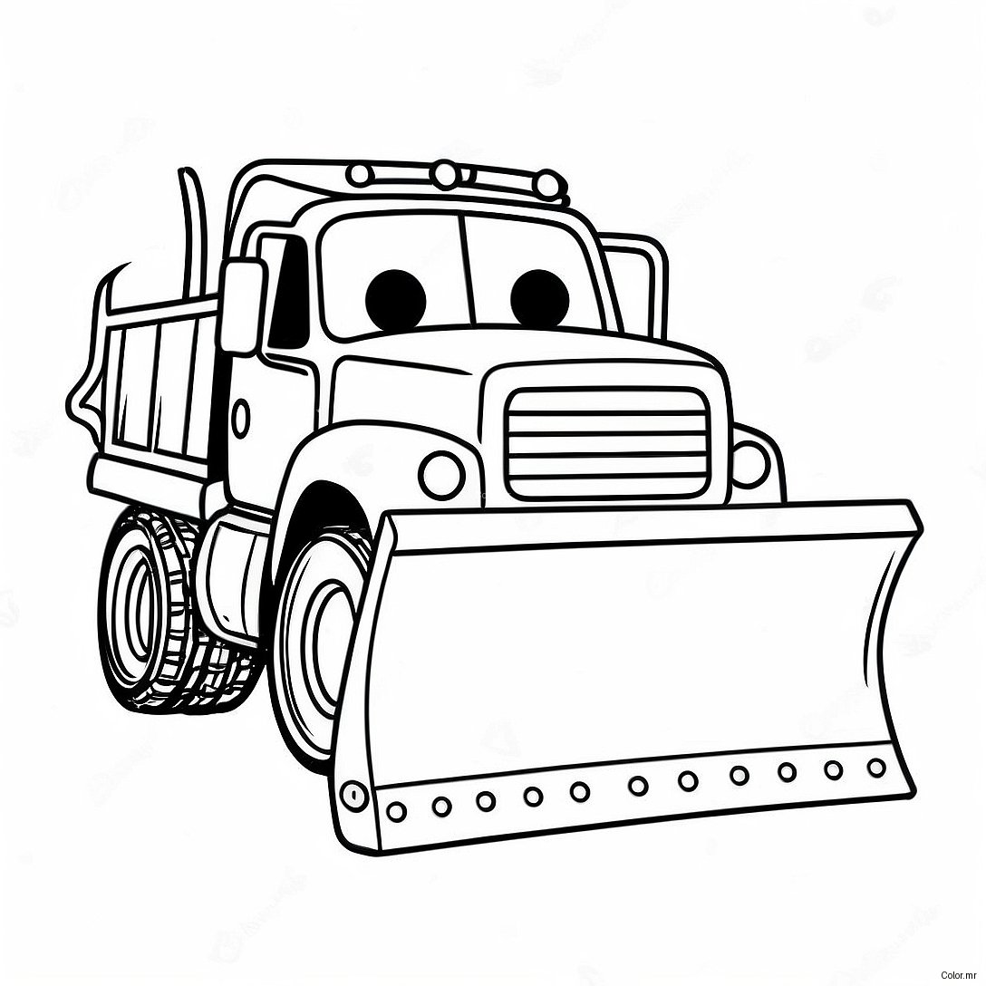 Cute Snow Plow With Snowflakes Coloring Page 41430 34386