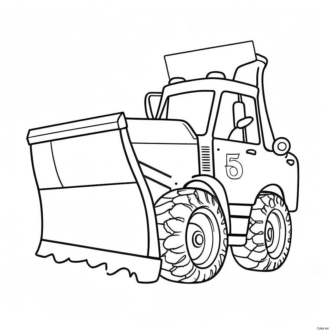 Cute Snow Plow With Snowflakes Coloring Page 41430 34387