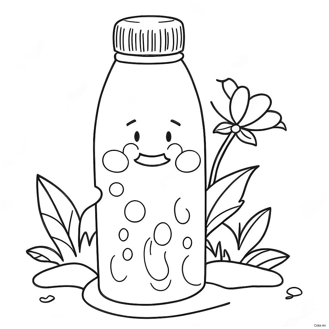 Cute Stanley Water Bottle With Flowers Coloring Page 31009 27804