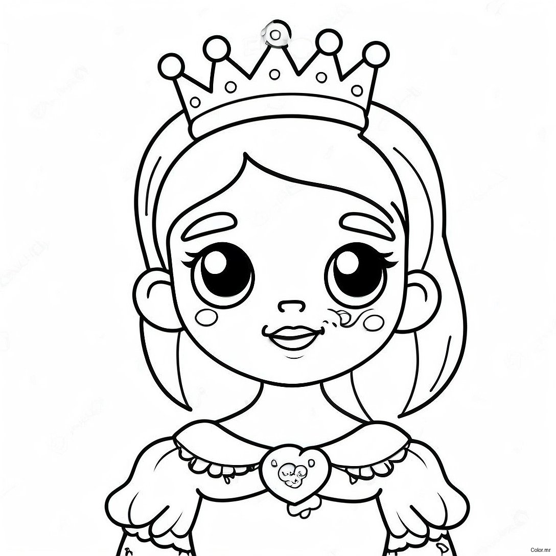 Cute Zombie Princess With A Crown Coloring Page 64391 53238