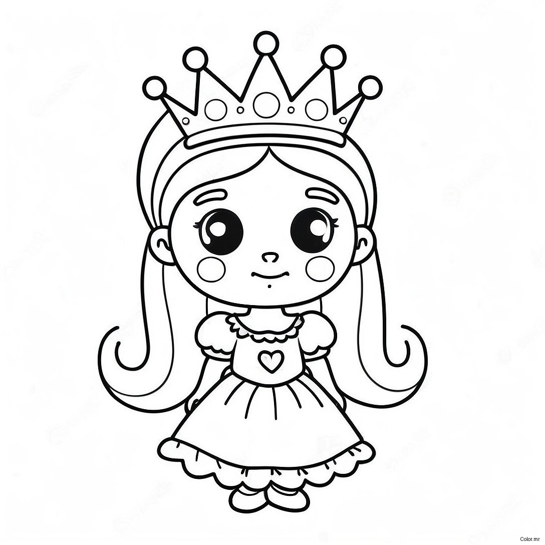 Cute Zombie Princess With A Crown Coloring Page 64391 53240