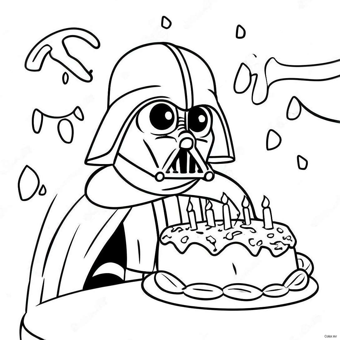 Darth Vader Birthday Celebration Coloring Page 73506 60666