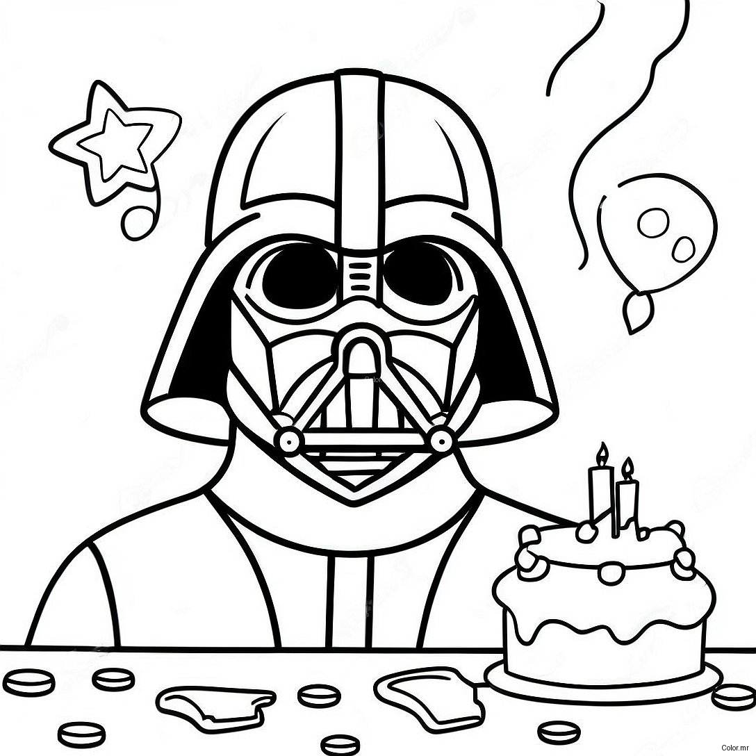 Darth Vader Birthday Celebration Coloring Page 73506 60667