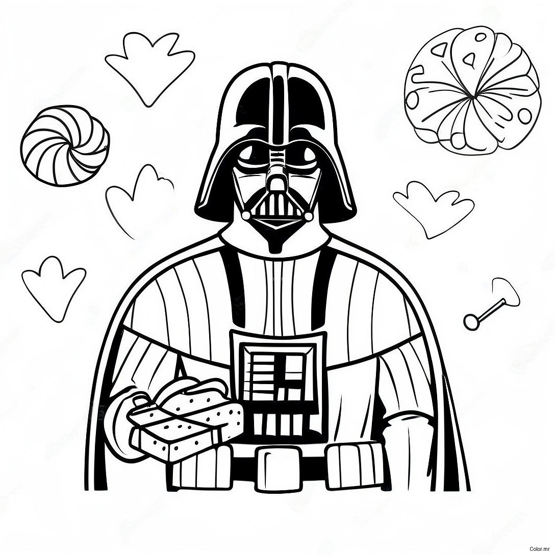 Darth Vader Birthday Celebration Coloring Page 73506 60668