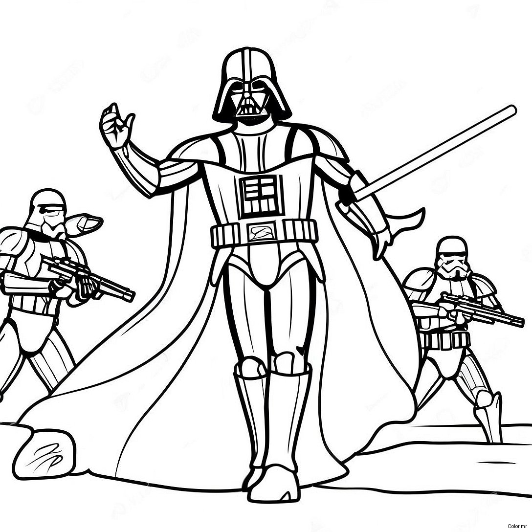 Darth Vader In Pagina Da Colorare Di Battaglia Epica 42441 35181