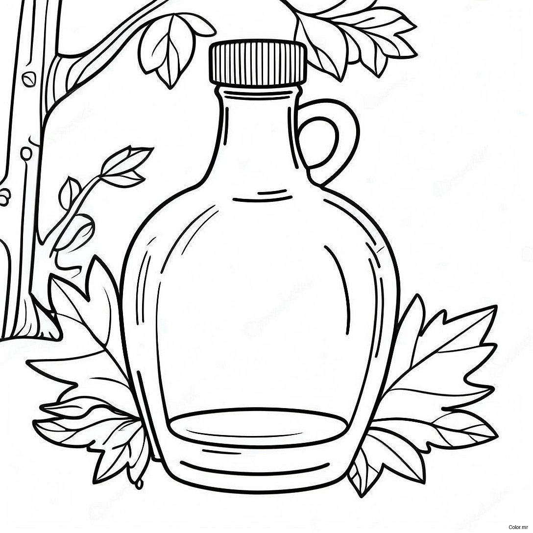 Delicious Maple Syrup Bottle Coloring Page 54100 45066