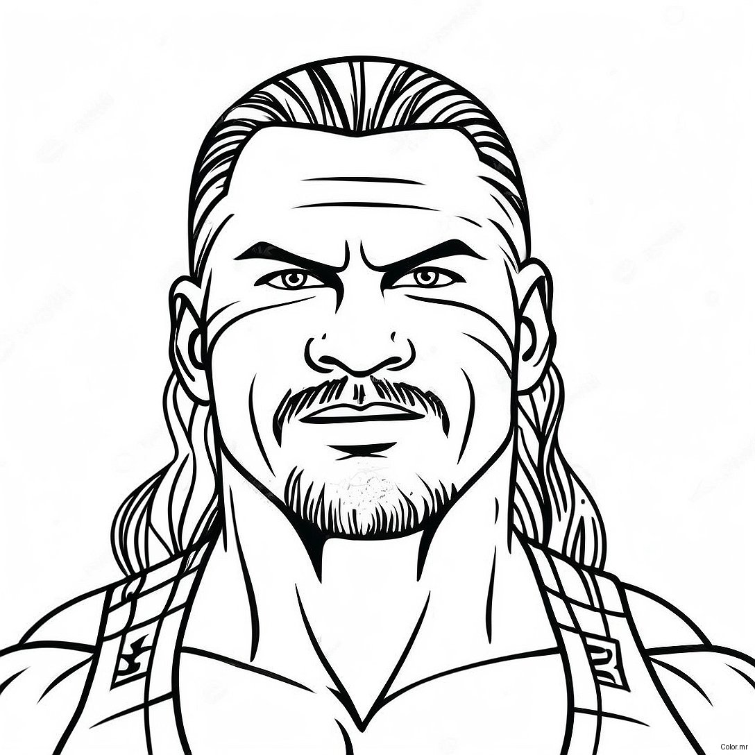 Detailed Wwe Wrestler Portrait Coloring Page 34613 28830