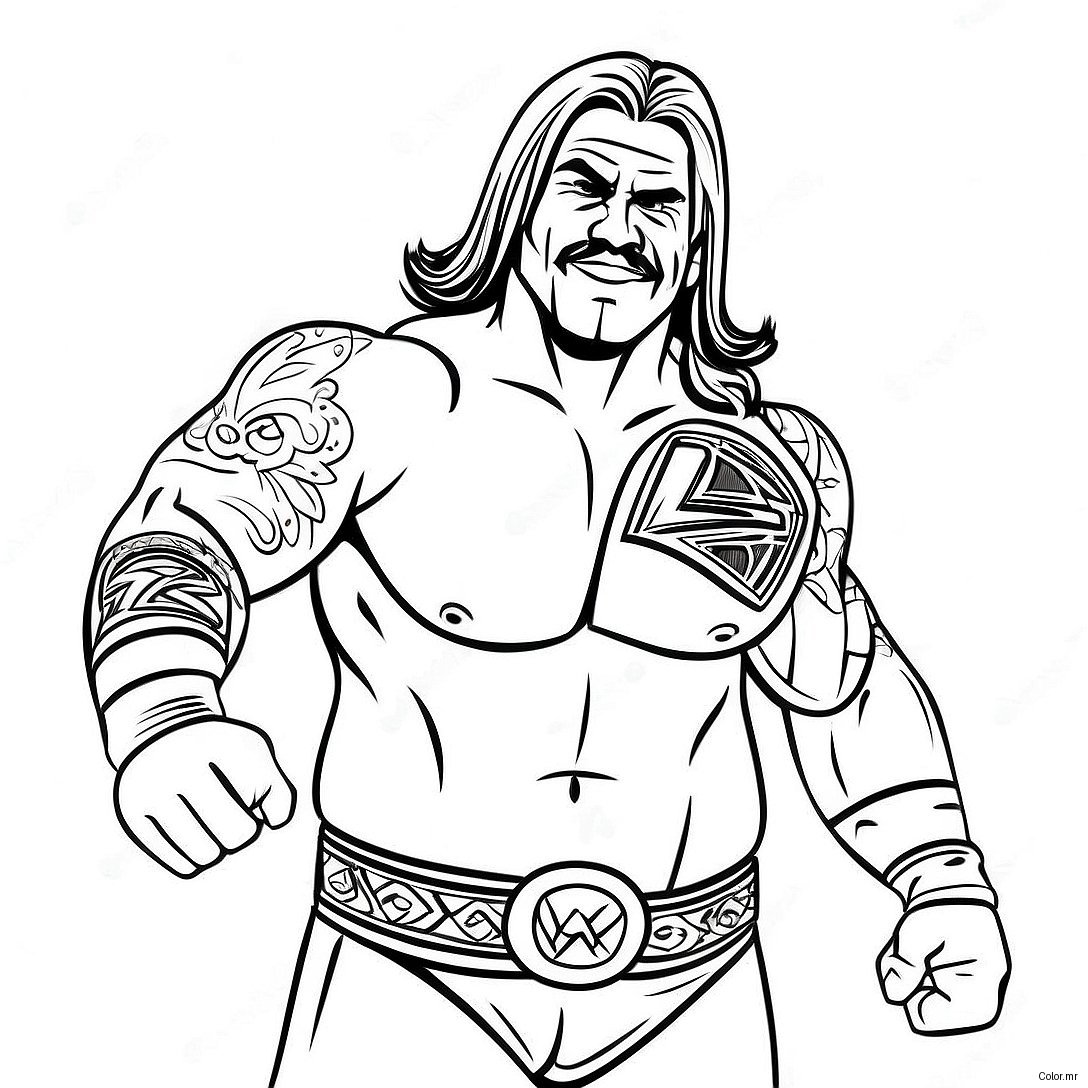 Detailed Wwe Wrestler Portrait Coloring Page 34613 28831