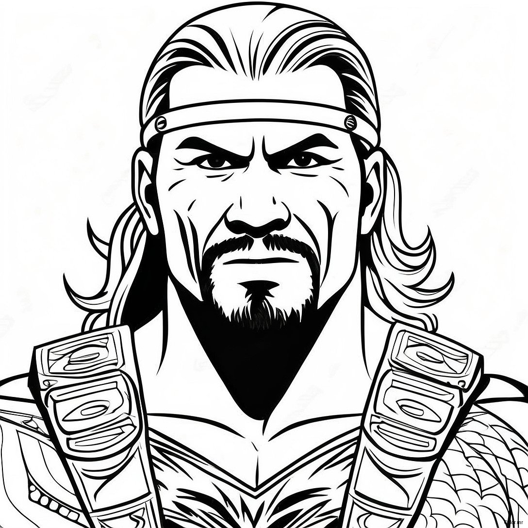 Detailed Wwe Wrestler Portrait Coloring Page 34613 28832