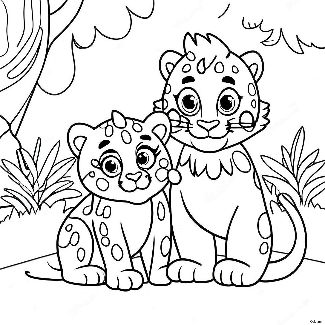 Diego And Baby Jaguar Adventure Coloring Page 18446 15450