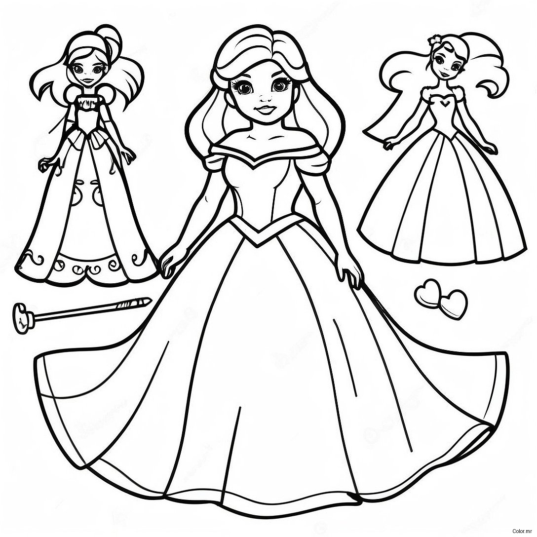 Disney Princess Paper Doll Coloring Page 33451 17634