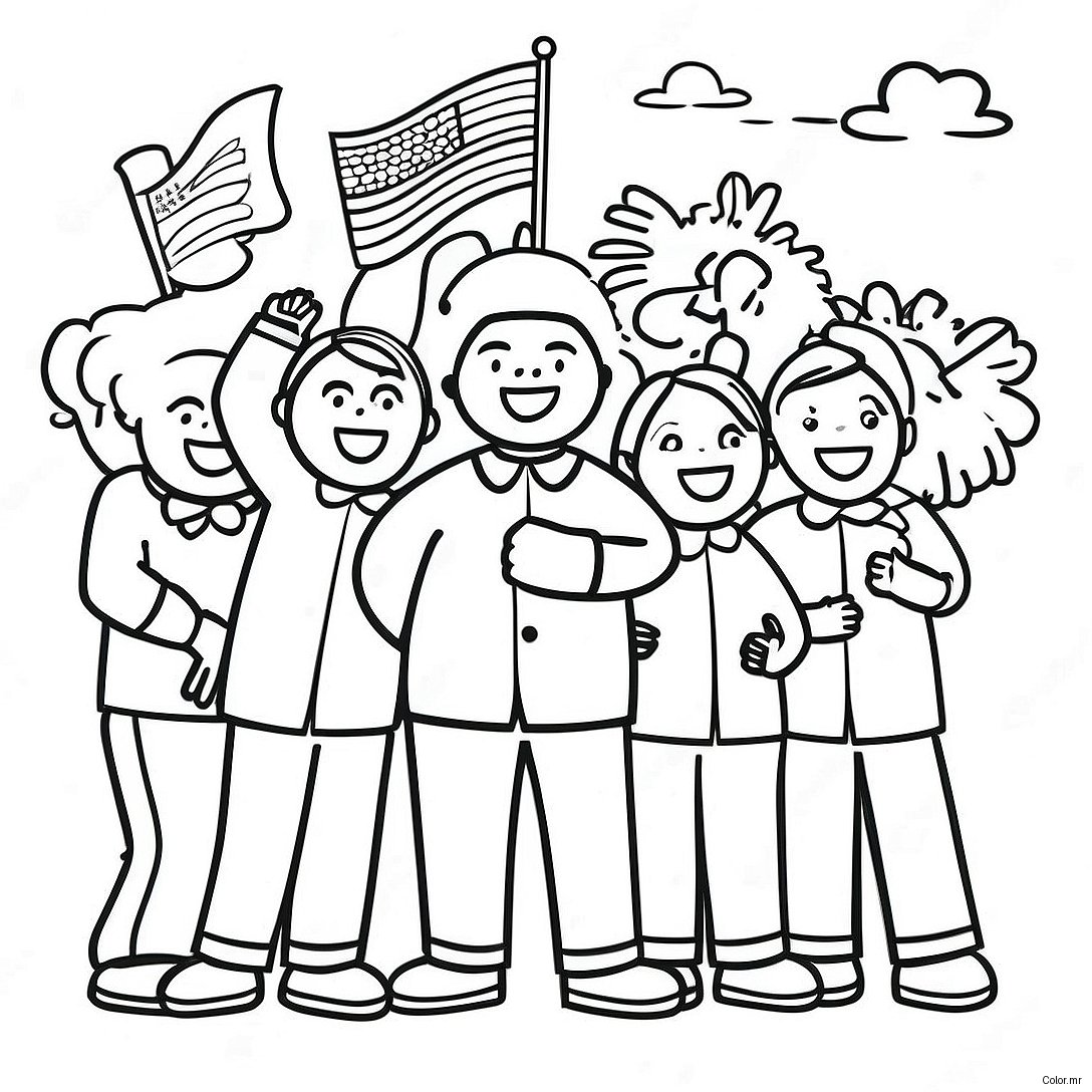 Diverse Citizenship Celebration Coloring Page 55252 45980