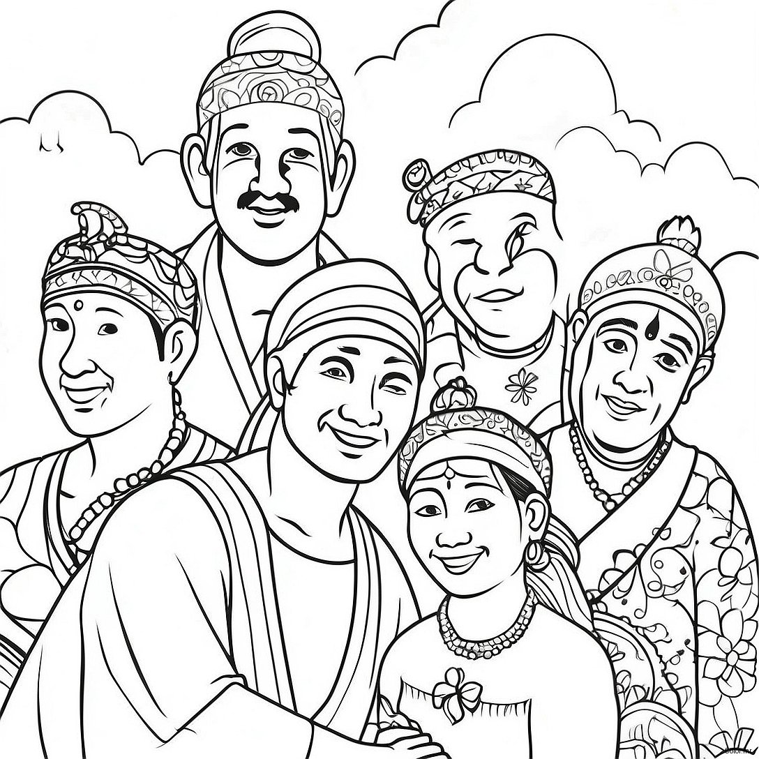 Diverse Cultures Celebrating Festival Coloring Page 40268 33394